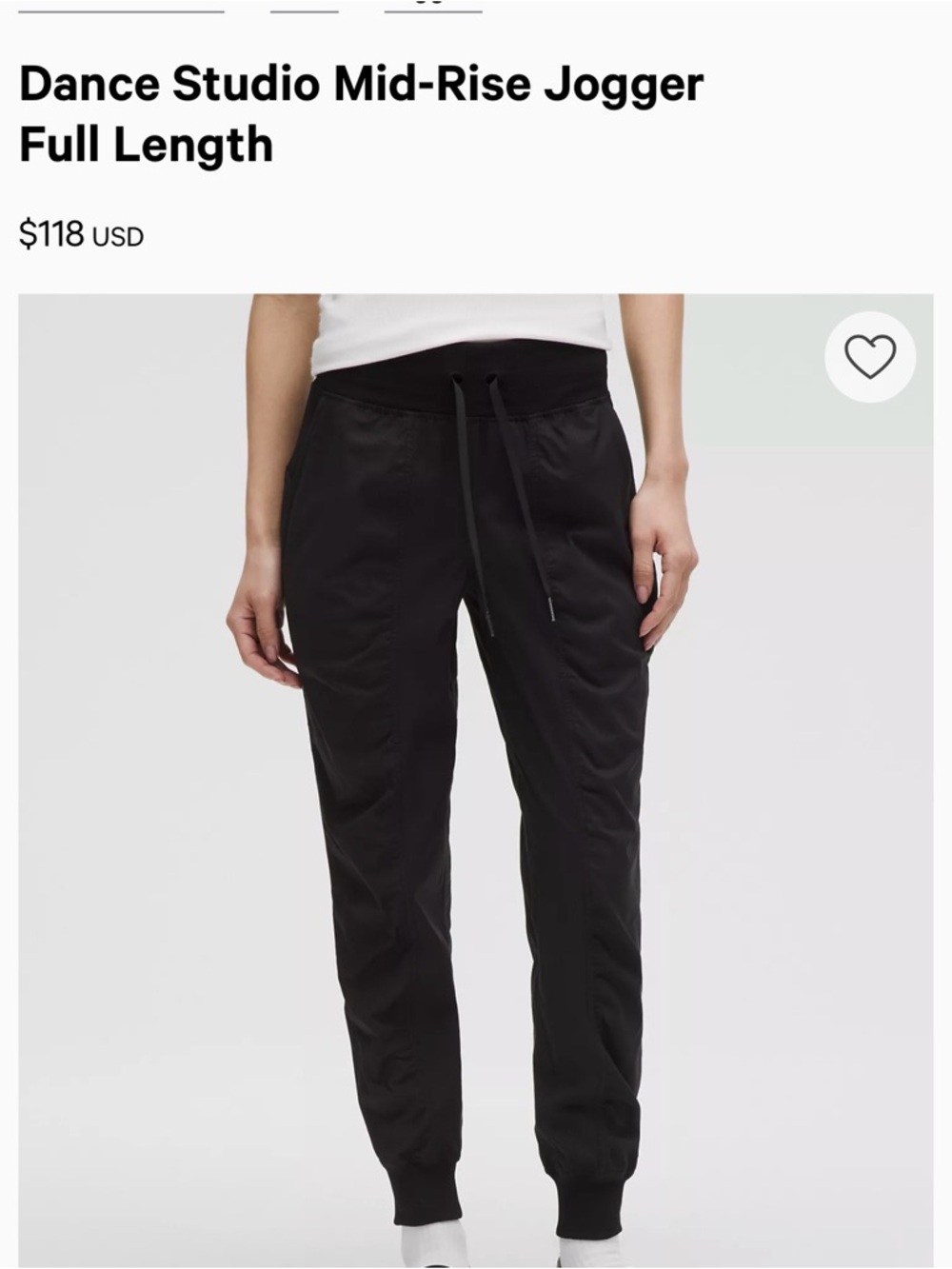 lululemon athletica Black Dance Studio Jogger Track Pants with Drawstring